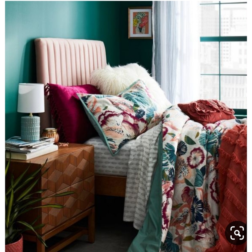 NEW Magenta Crochet Trimmed Velvet BODY Pillow